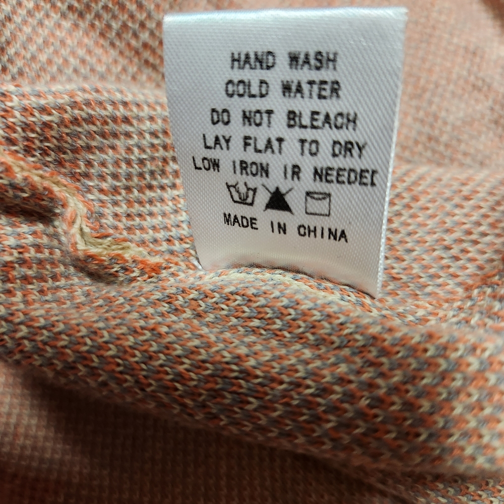 Geometric Patterned Cardigan - Cream and Orange - Picture 9 of 11